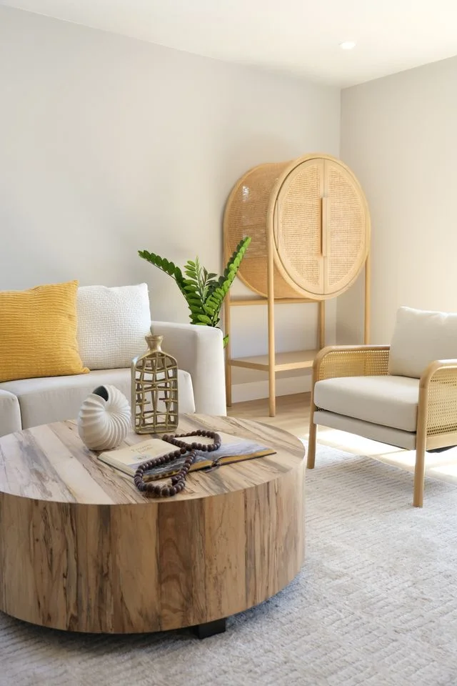 Soft neutral furnishings and warm textures